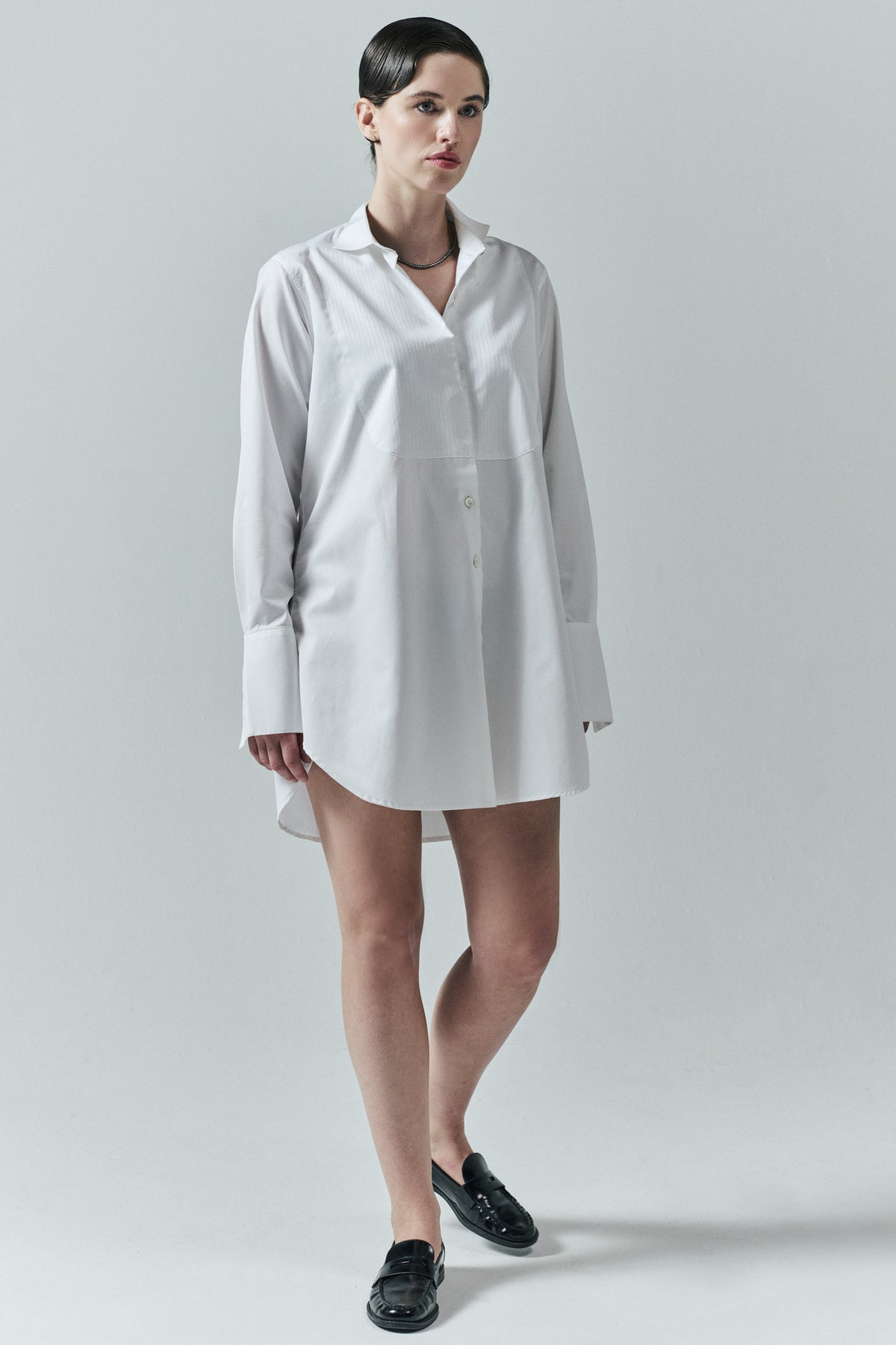 TUXEDO SHIRTDRESS - IBIEFFE ITALIAN COTTON Chava Studio TUXEDO SHIRTDRESS - IBIEFFE ITALIAN COTTON Chava Studio