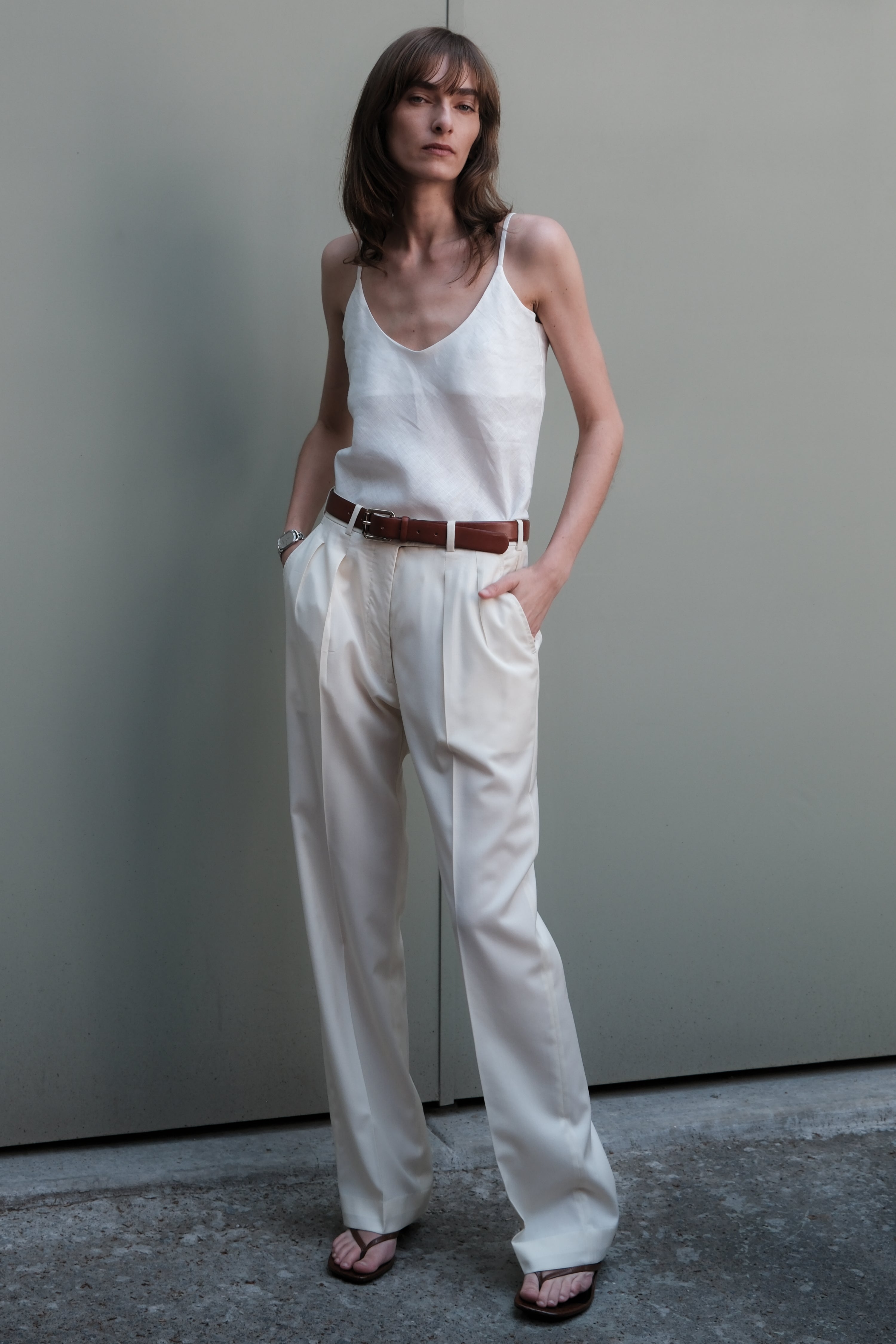 CAMISOLE IN WHITE - CZECH LINEN (ARCHIVAL FABRIC) – Chava Studio